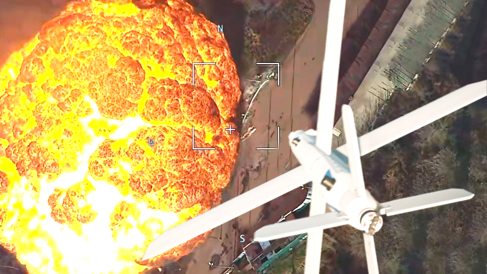 Удар дрона Ланцет-51 в газовое хранилище Украины в селе Семеновка в Черниговской области. Фото Лампа знаний