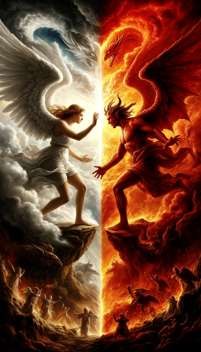 Четыре светлых мира АБЕА против четырех темных миров АБЕА.