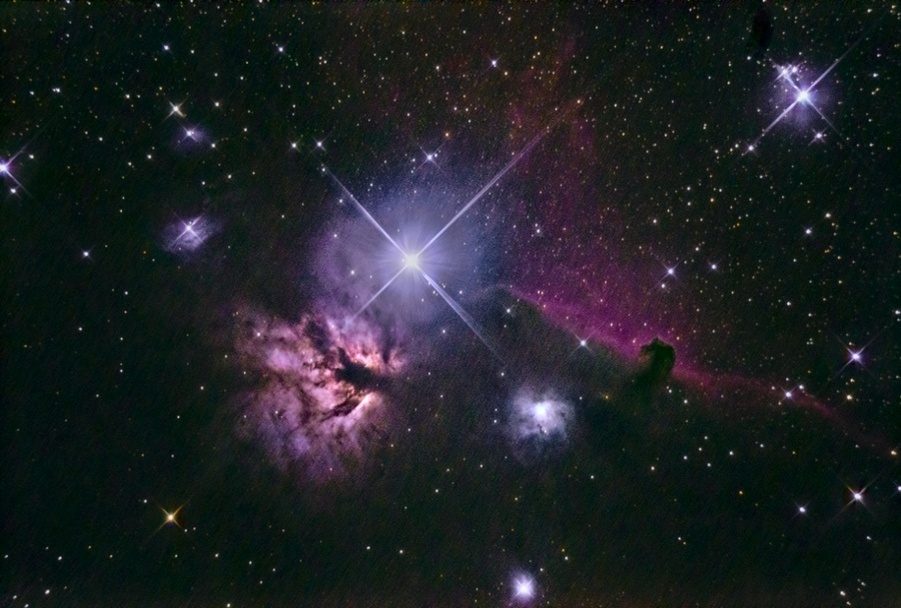    На фото курских астрономов-любителей Туманности Пламя и Конская голова