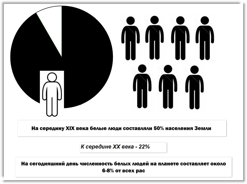 Изображение графика сокращения белого населения за исторический период
