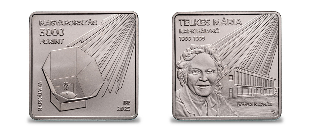    Памятная монета Венгрии 2025 года, 3000 форинтов, Мария Телкеш, солнечная печь, серия Венгерские изобретатели, BU, 5000 шт.