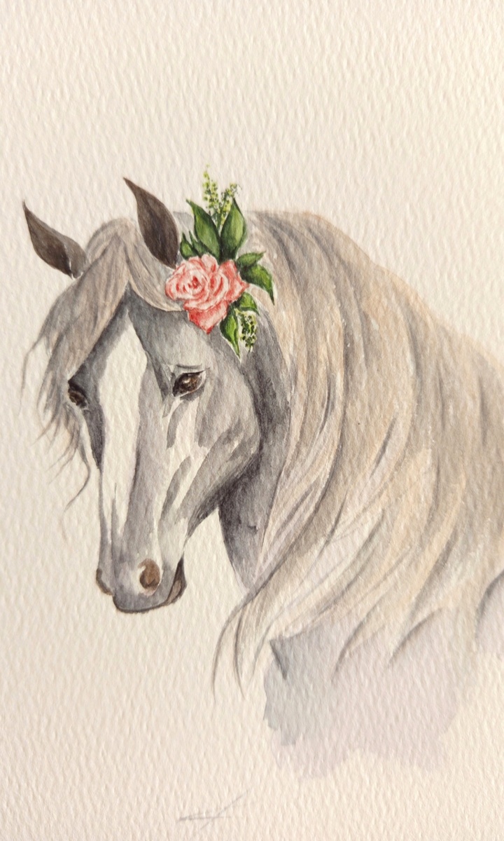Это моя акварельная лошадка.