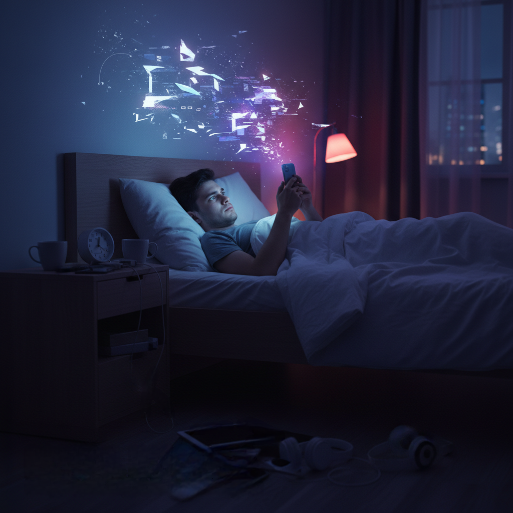 Синий свет экрана снижает выработку мелатонина, гормона сна