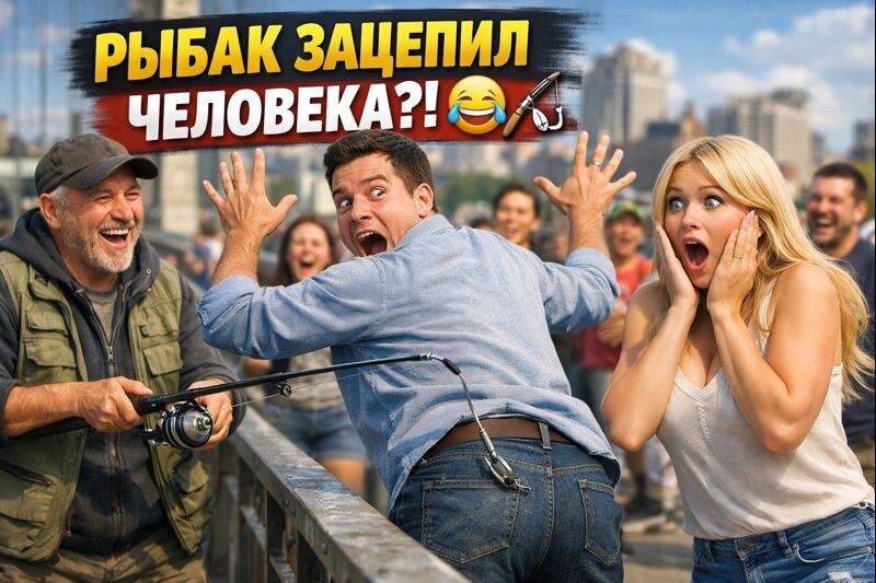 КАК ТАК МОЖНО?! Рыбак зацепил прохожего 😆🧍‍♂️