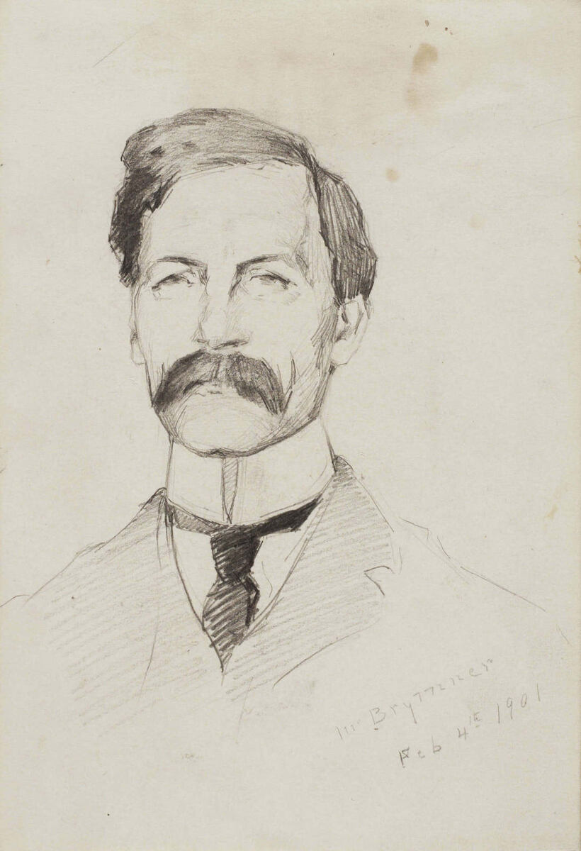 Хелен Макниколл, " Уильям Браймнер," 1901, бумага, графит, 17,5 х 12,4 см, Художественная галерея Онтарио, Торонто.