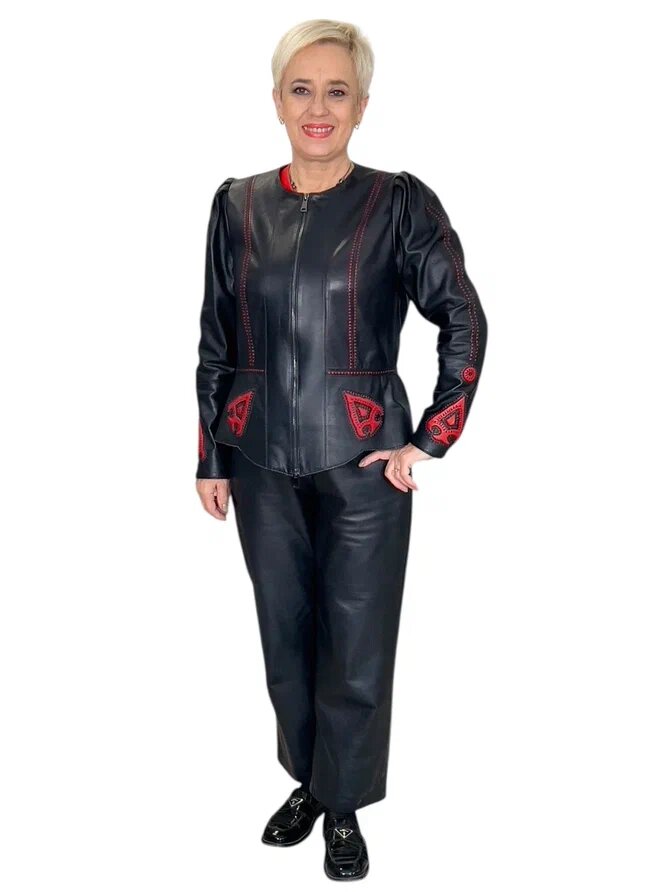 Авторский кожаный жакет "Языки пламени". Ателье Ирины Берзиной. Смотри галерею.