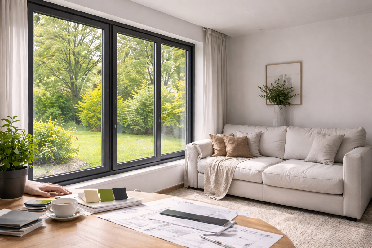 Темные рамы в светлом интерьере: как выглядит «графика» без утяжеления пространства.