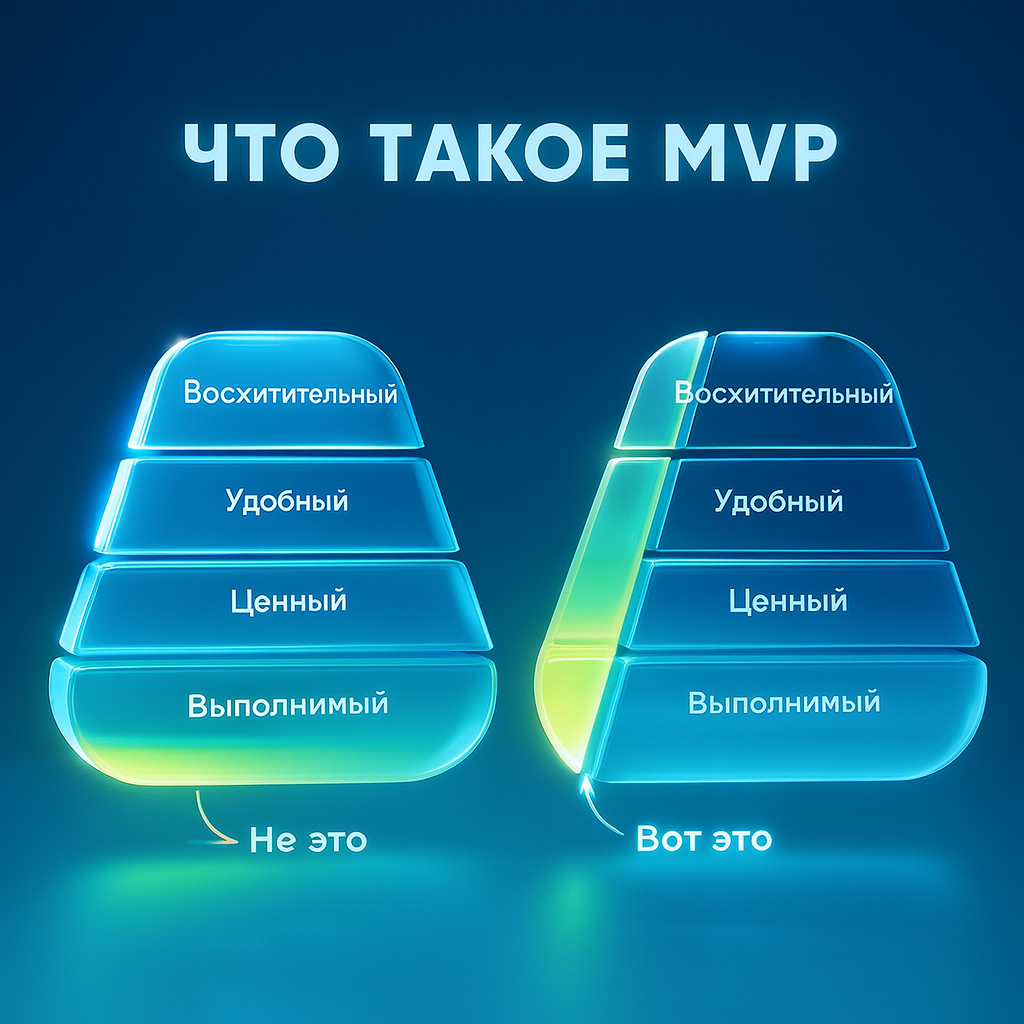 Полноформатные продукты создаются с расчётом на стабильность, масштаб и долгосрочную эксплуатацию. Минимальная версия выполняет другую роль — она служит инструментом исследования, позволяя команде понять, стоит ли двигаться дальше.
