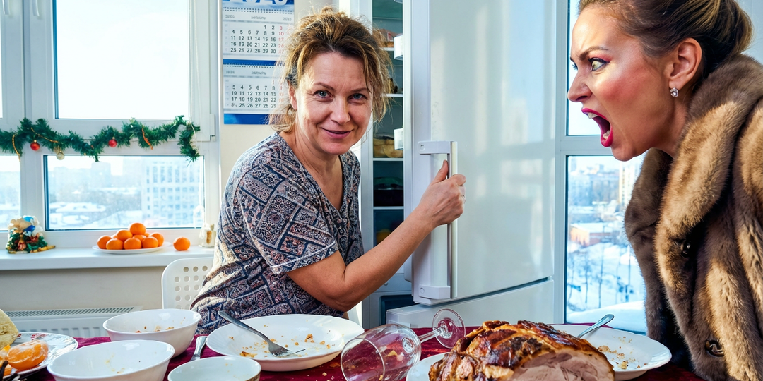 Друзья пришли с пустыми руками к накрытому столу и я закрыла холодильник