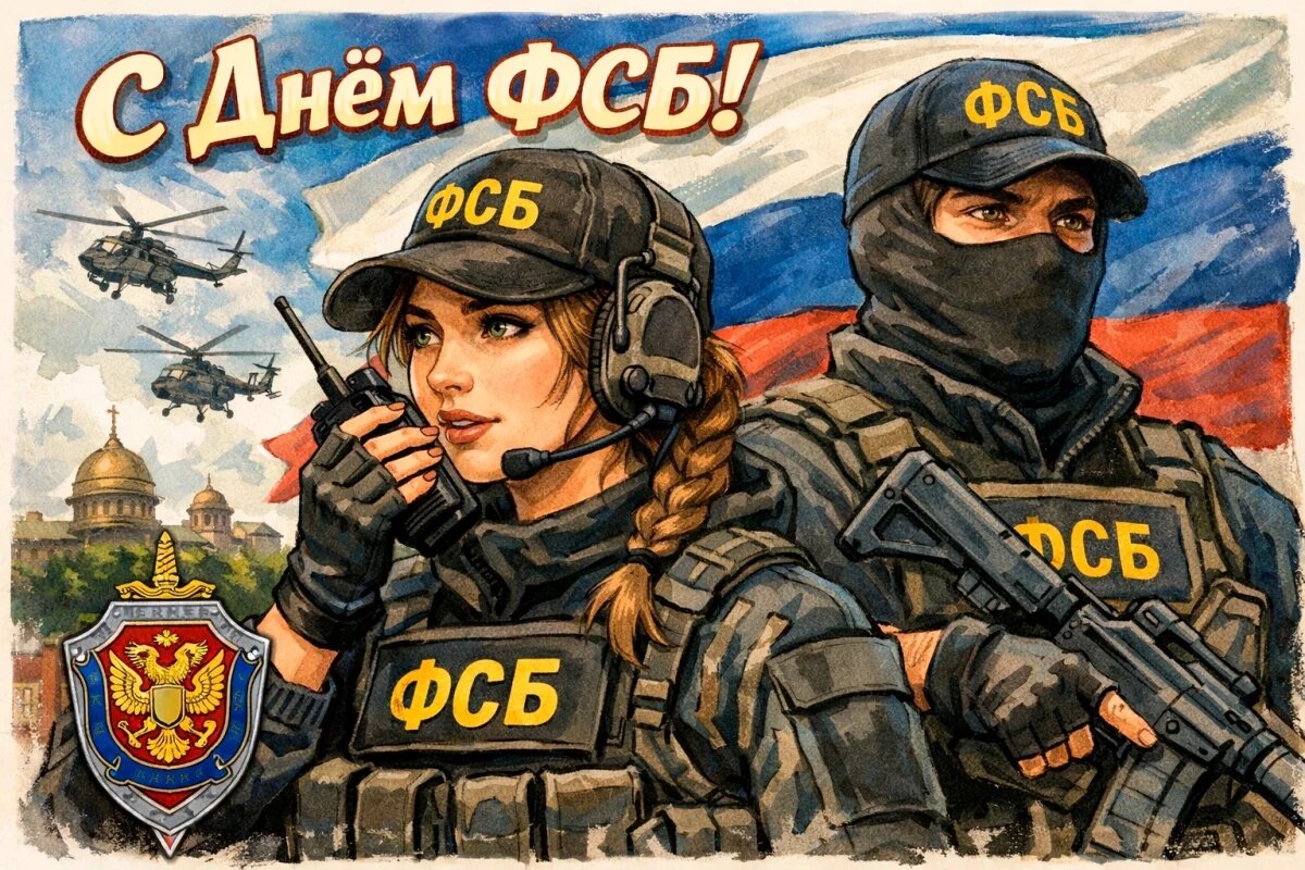    Открытки с Днём ФСБ 2025.