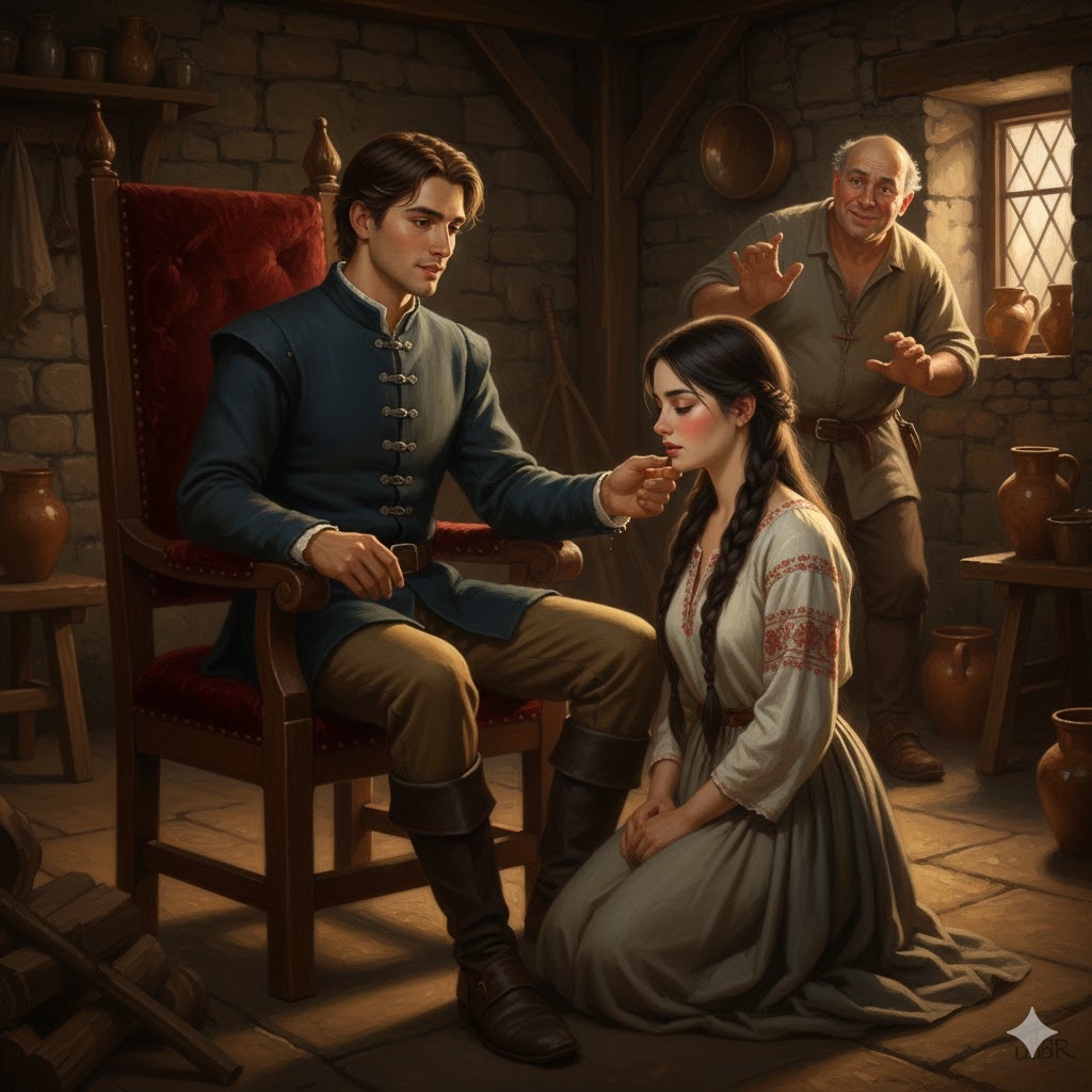 "Встреча Родрига и Анны: Рыцарь и Красавица", иллюстрация создана сетью Джемини