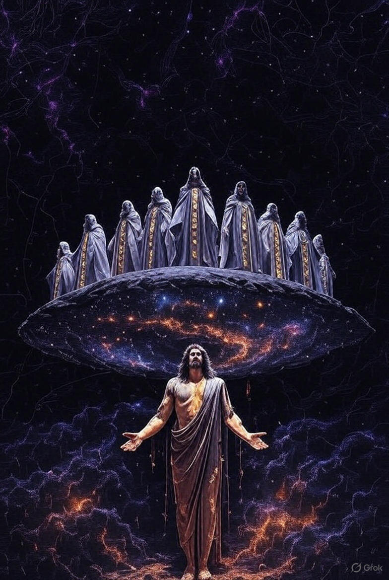 "Казнь мятежного бога, Сатаны – Иисуса Христа: момент, когда родилась надежда человечества", иллюстрация создана сетью Грок