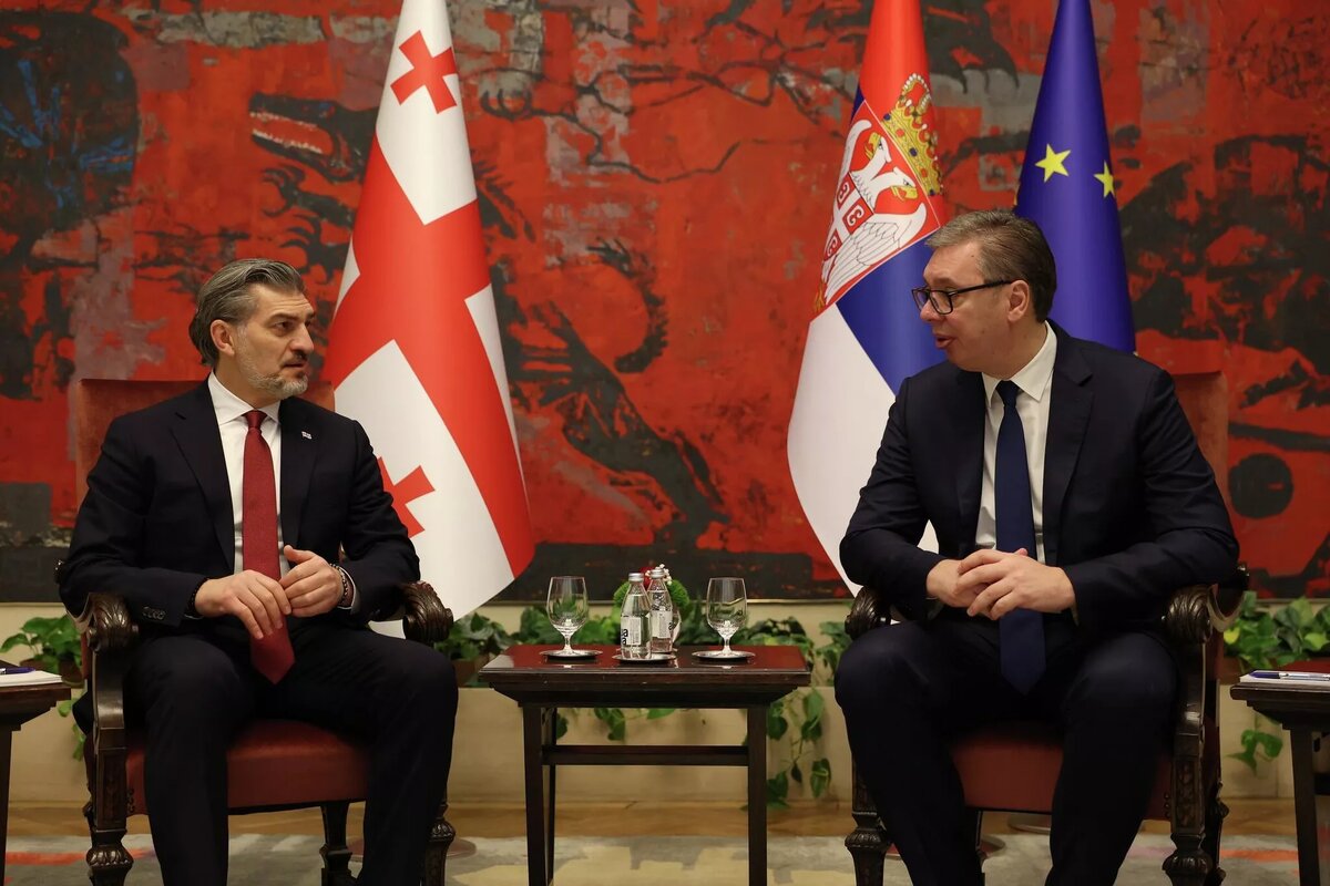 Переговоры президента Грузии Михаила Кавелашвили и президента Сербии Александра Вучича