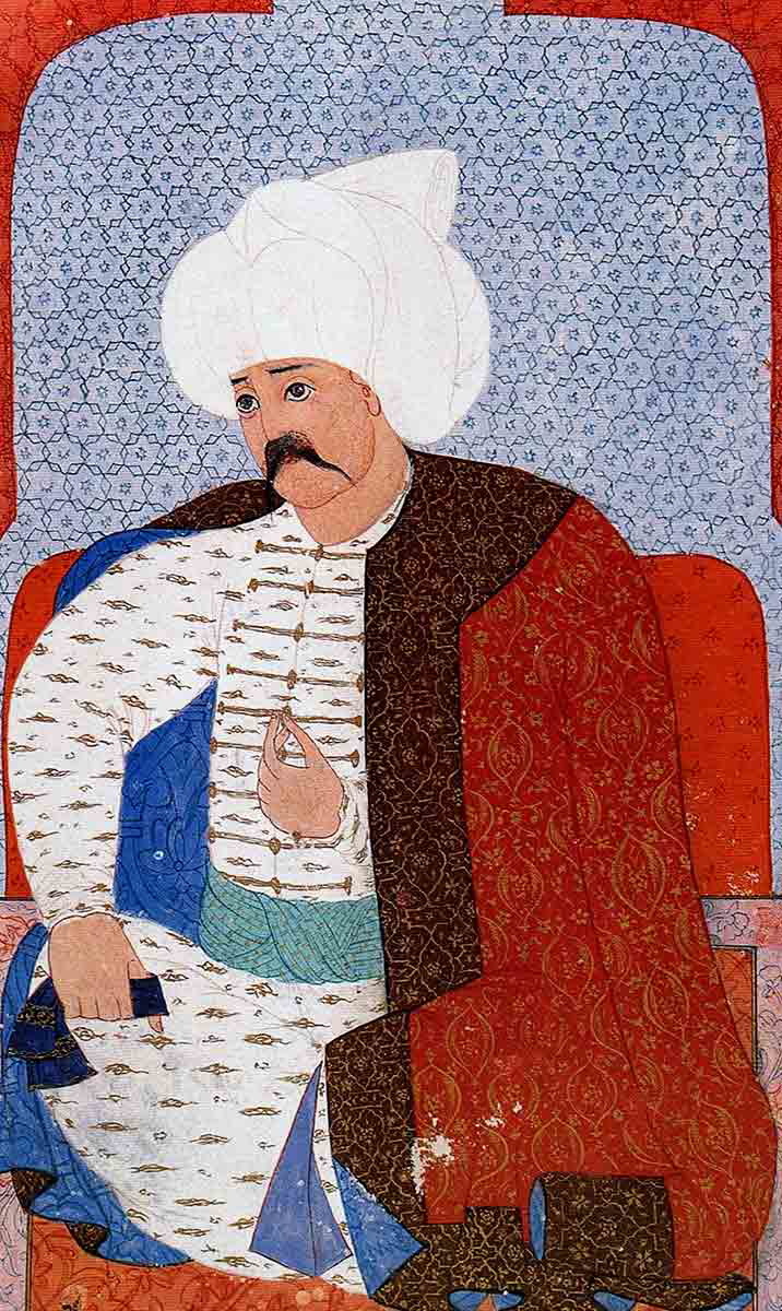 Картина «Султан Селим» работы Накша Османа, XVI век. Источник: Wikimedia Commons / Библиотека музея дворца Топкапы, Хазин.