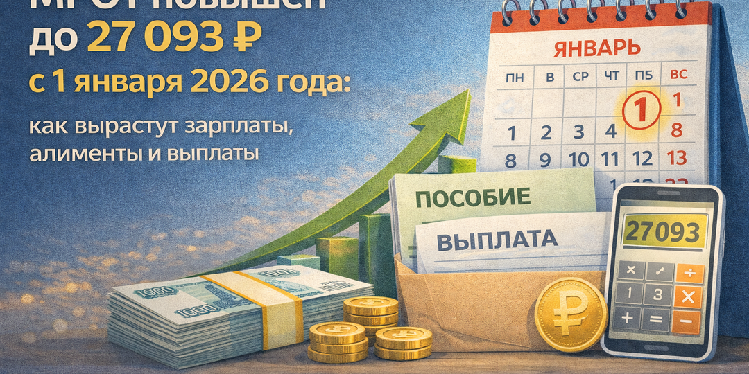 МРОТ вырос до 27 093 ₽: что это реально меняет с 2026 года — зарплаты, алименты и выплаты