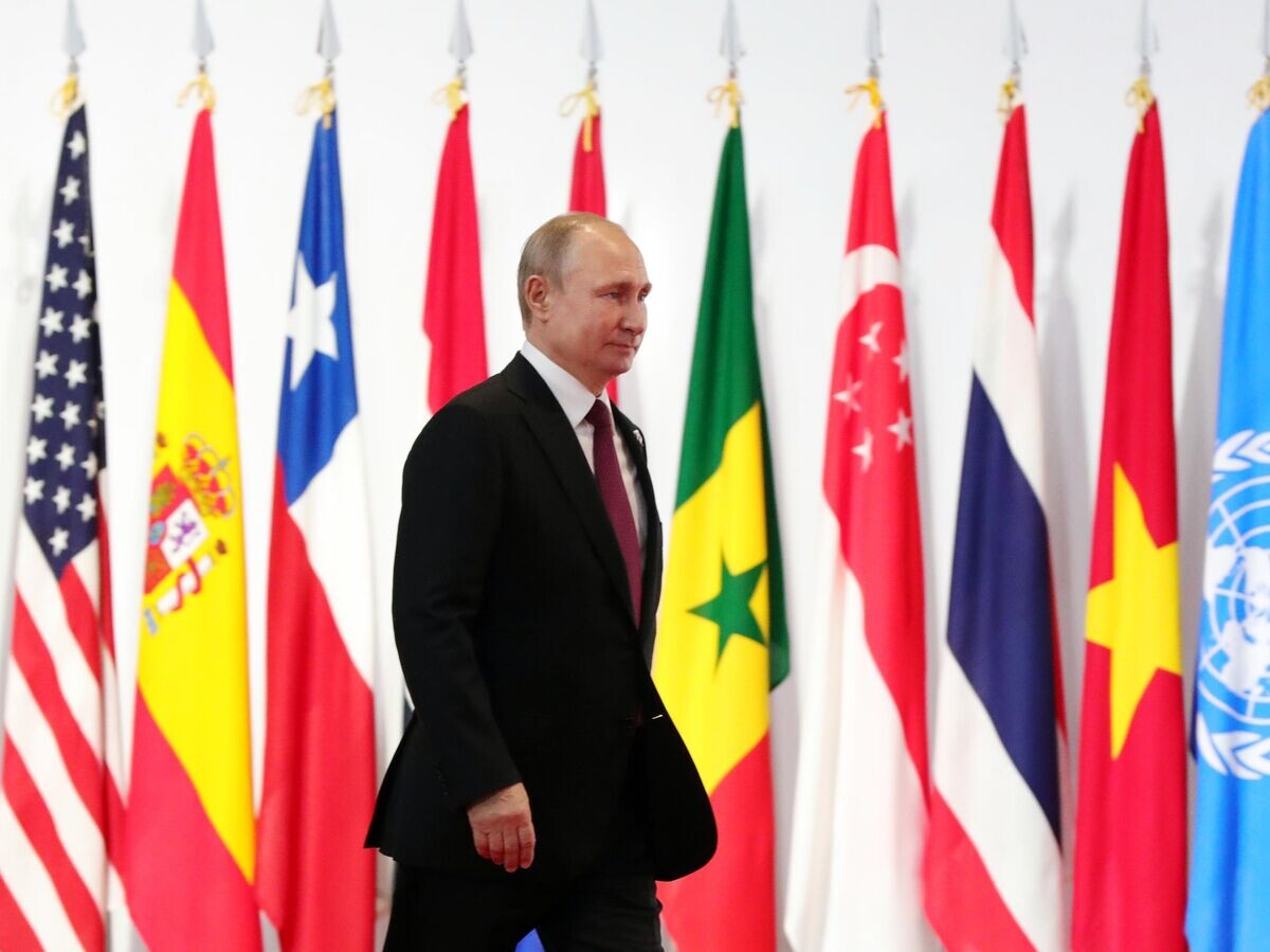    Президент РФ Владимир Путин на полях саммита "Группы двадцати" в Осаке. 28 июня 2019 | © РИА Новости / Михаил Климентьев