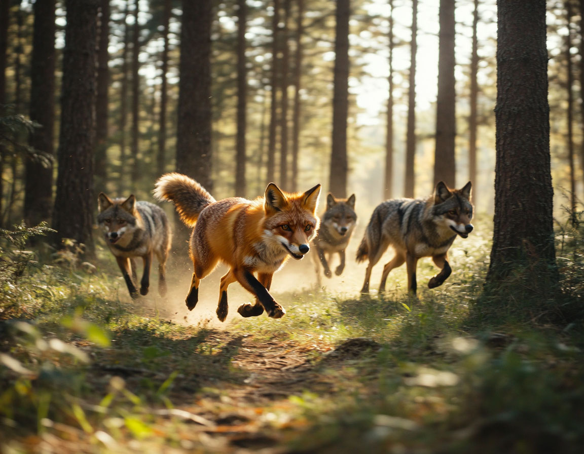 У лисицы, как и у волка или собаки, вытянутая, а не приплюснутая лисья мордочка