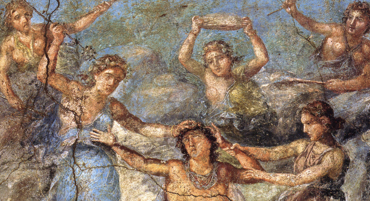 Римская фреска на тему сюжета "Вакханок" Еврипида