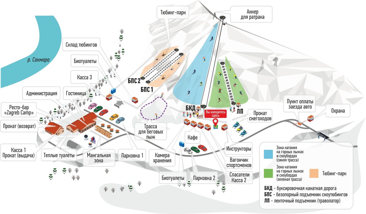 Схема центра активного отдыха «Grebeni»