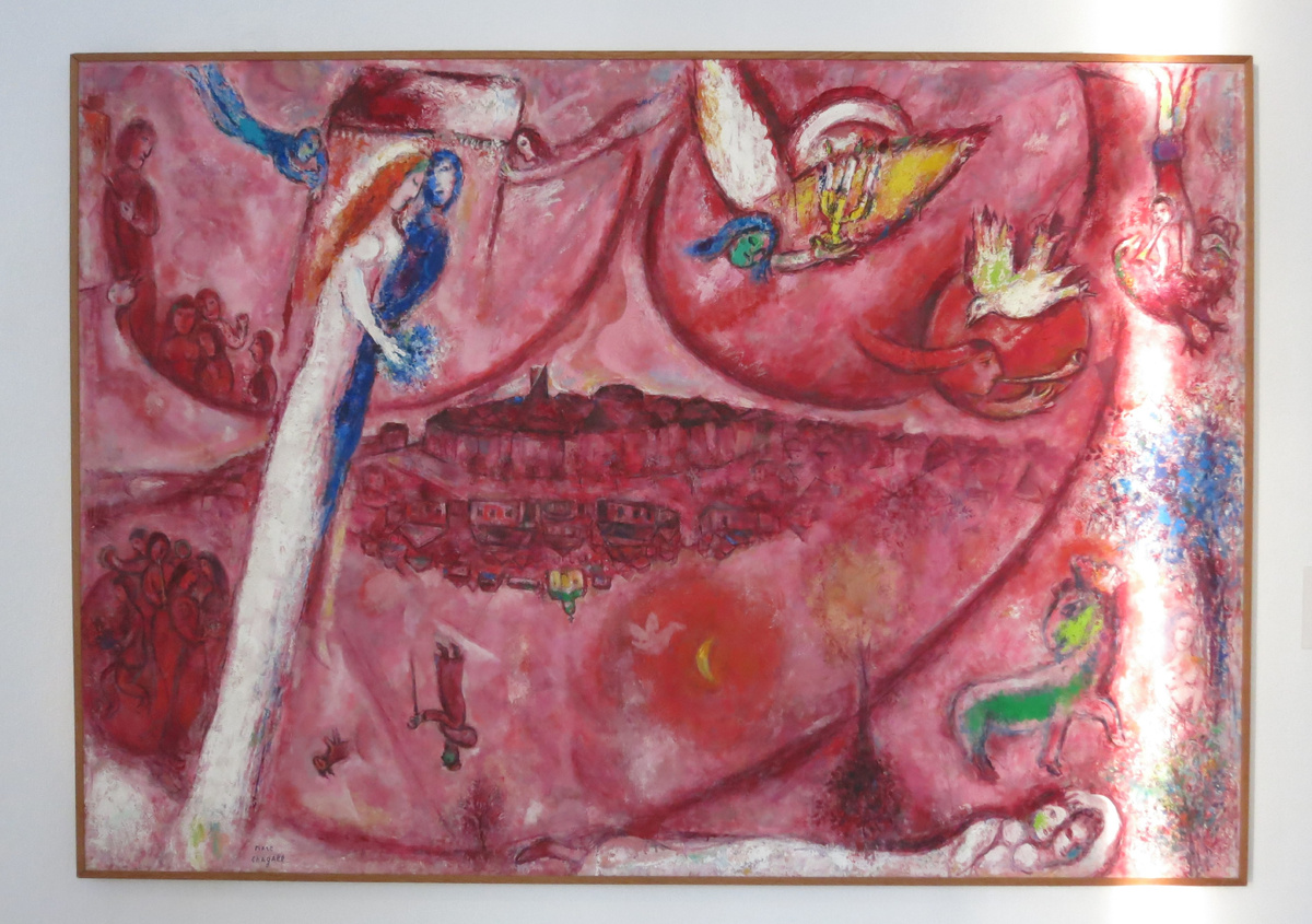 Картина из библейской коллекции музея Шагала в Ницце. Обратите внимание, в центре небес — Сент-Поль-де-Ванс как отражение Витебска