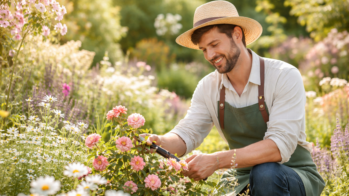 Утро в цветущем саду