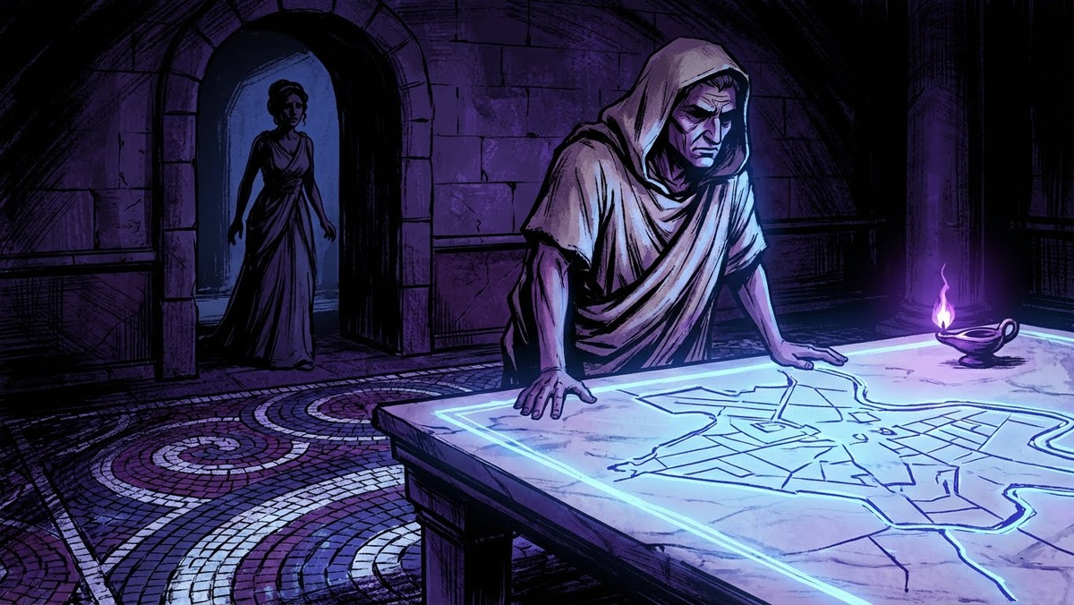 Диктатор обрабатывает входящие данные разведки. Канун Мартовских ид.