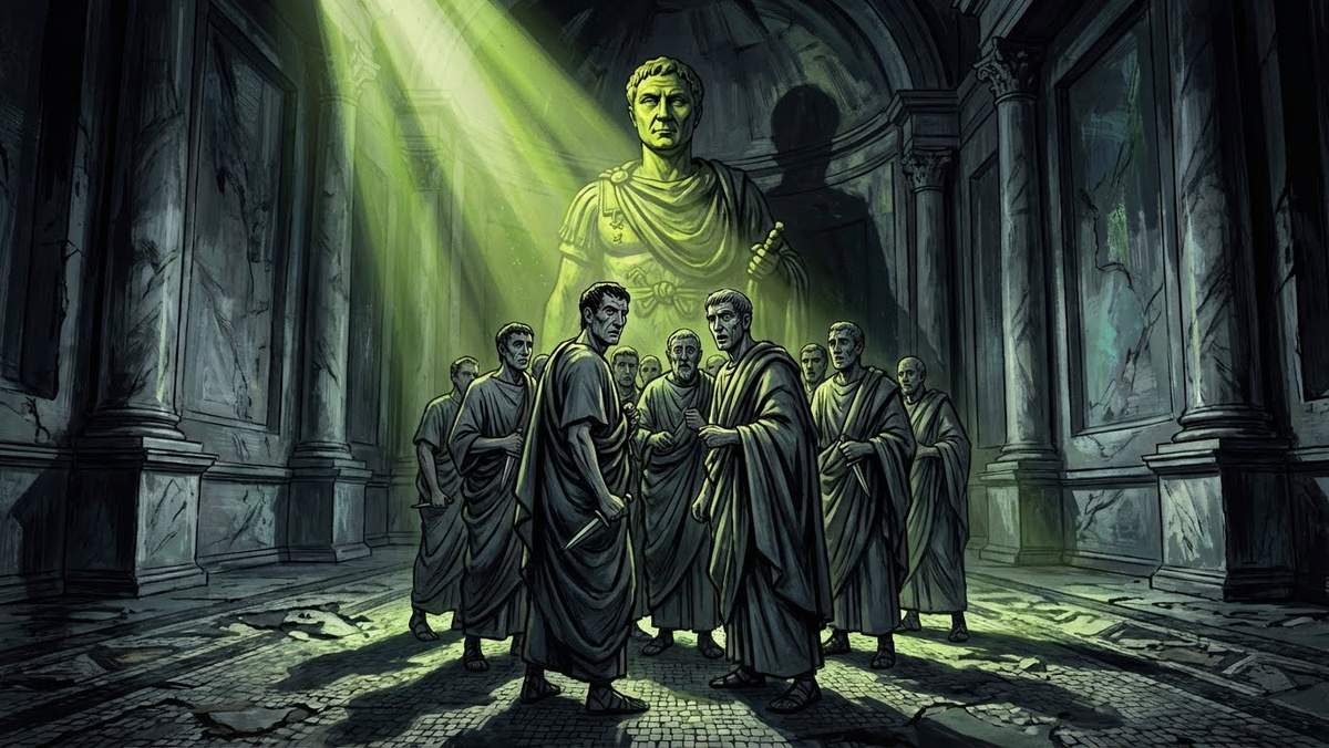 Провал заговора. Сенаторы-республиканцы в ожидании протагониста, Курия Помпея.