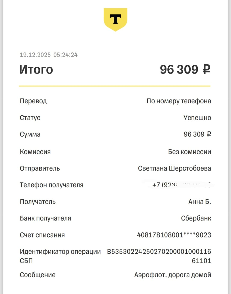 Сегодня утром  Аня  опять получила деньги - 96 309 руб.  