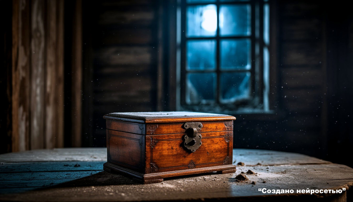 Старинная лакированная деревянная шкатулка...