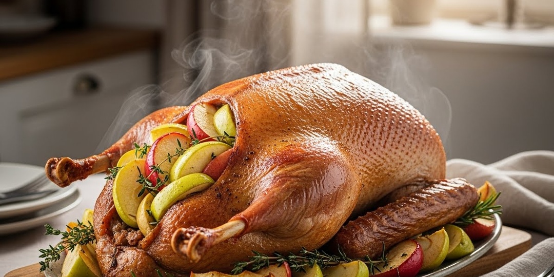 Рецепт гусь с яблоками запечённый в духовке - сочное праздничное блюдо