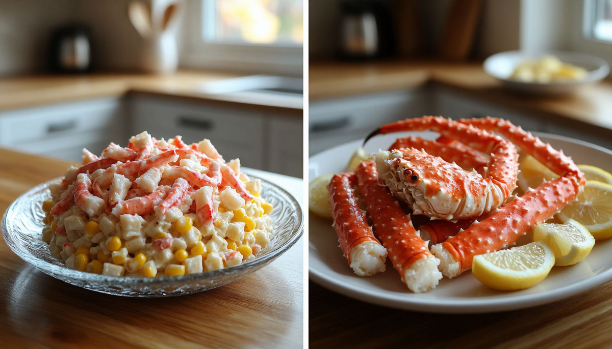 Справа — инвестиция в удовольствие (краб). Слева — инвестиция в сытость (сурими). Майонез помирит всех.