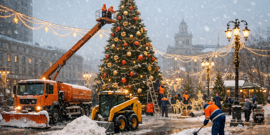 Как города готовят праздничные пространства к Новому году: украшение, безопасность и борьба с гололедом