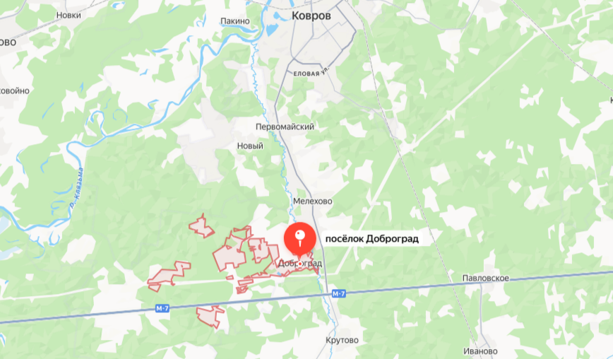 Доброград на карте / Фото:  https://yandex.ru/maps