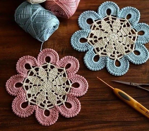 Оригинальный мотив "Цветок" крючком (схема)