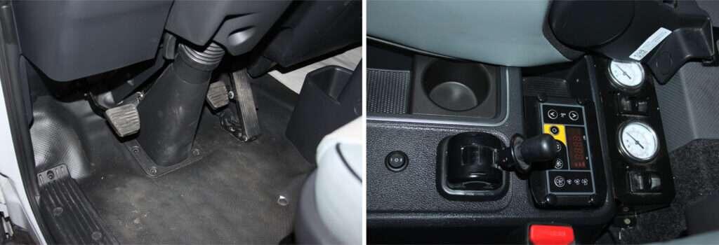    Рулевая колонка с регулируемым углом наклона рулевого колеса. Электрический пневмокомпрессор справа от сиденья водителя