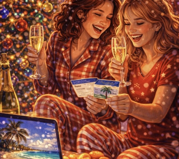 Шампанское, Новый год и билеты к морю🐠