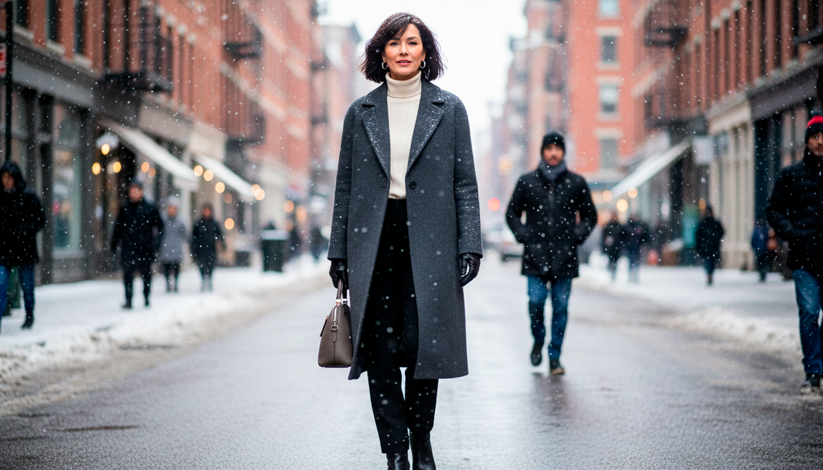 Удлинённая куртка прямого кроя вытягивает силуэт