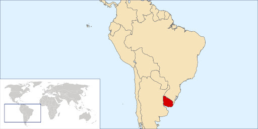 Уругвай на карте