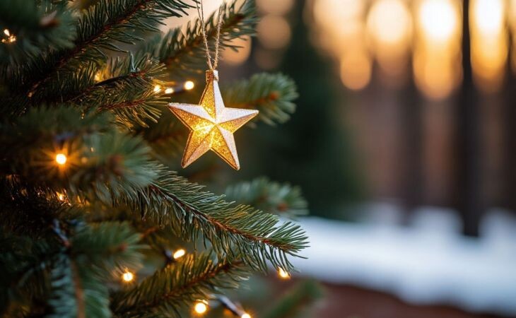 Елка. Фото: сгенерировано с помощью нейросети "Алиса", "Атмосфера"