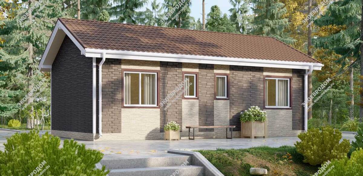 "Селенит" - компактный дом из СИП‑панелей площадью 74,4 м