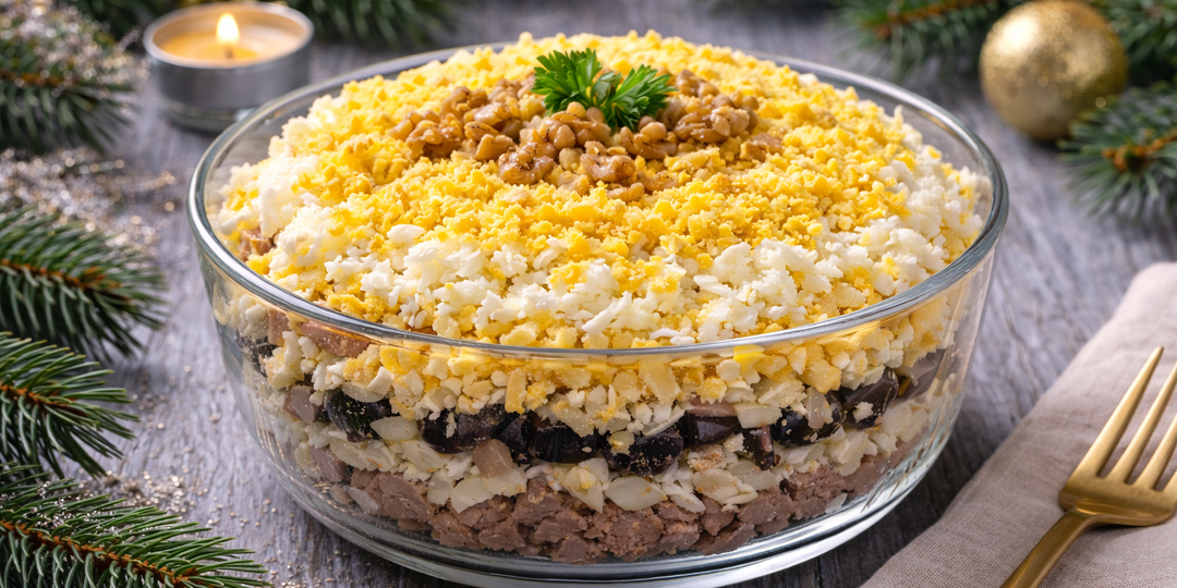 Графский салат с мясом и черносливом — проверенный вариант для торжества