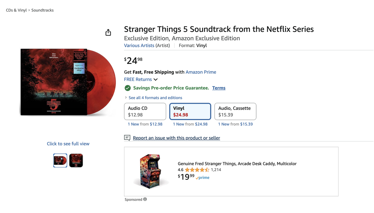 Скриншот из магазина Амазон