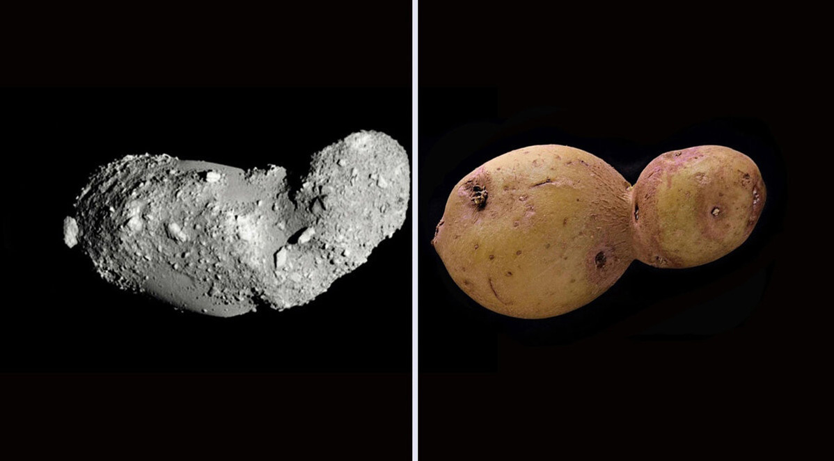 Сравнение астероида Итокава с картошкой 