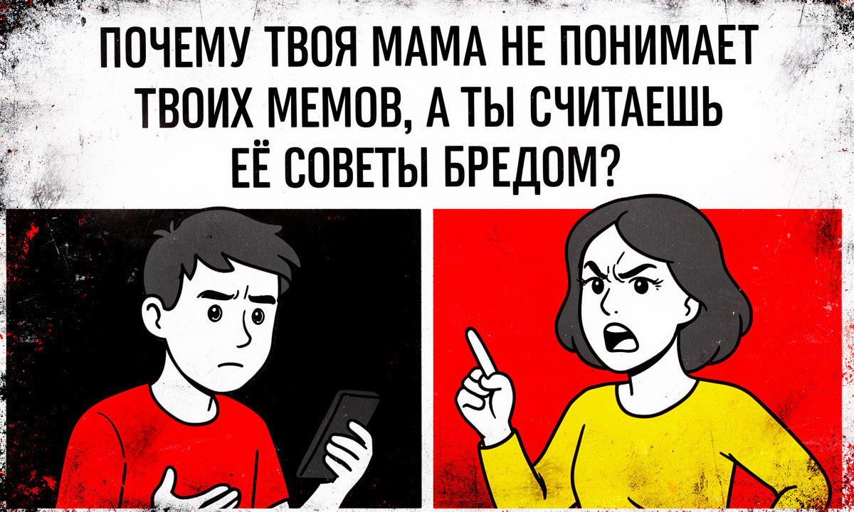 Твоя мама не понимает твоих мемов, считаешь её советы бредом