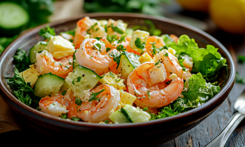 Салат с креветками, который почти вытеснил оливье с моего новогоднего стола: вкуснее из всех майонезных