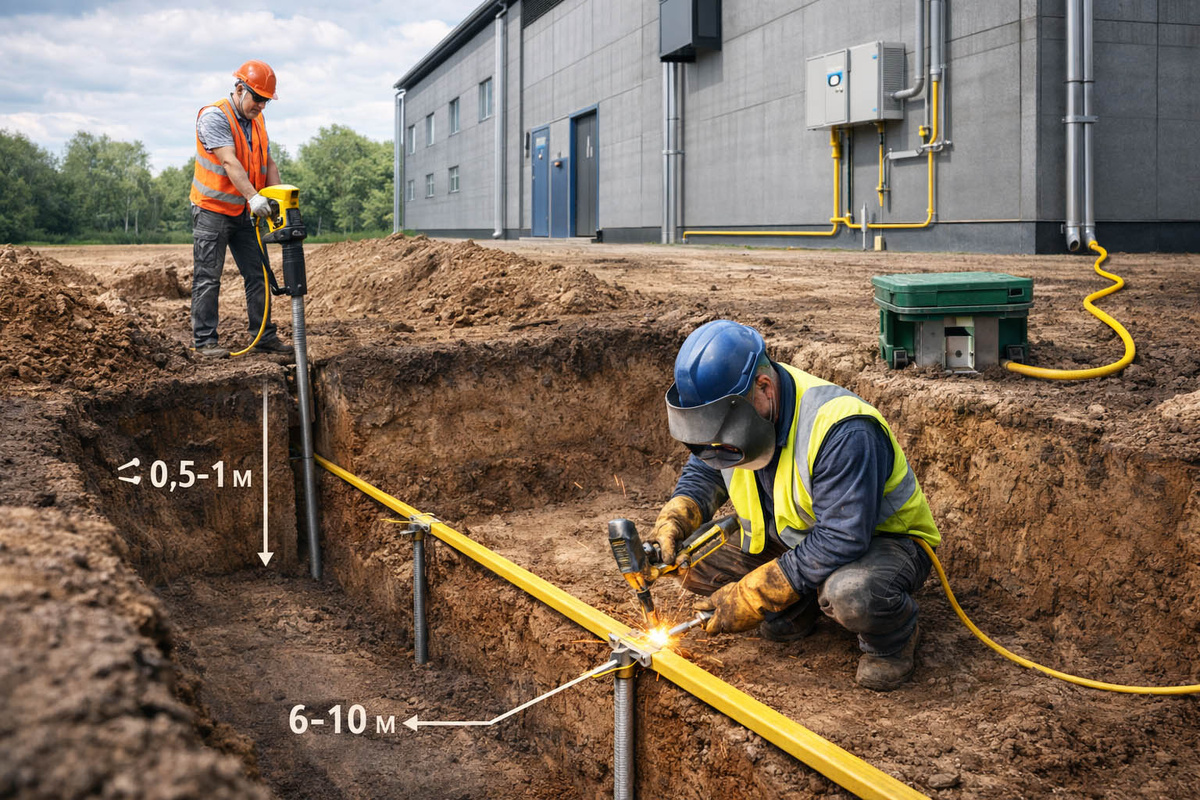 Монтаж заземления