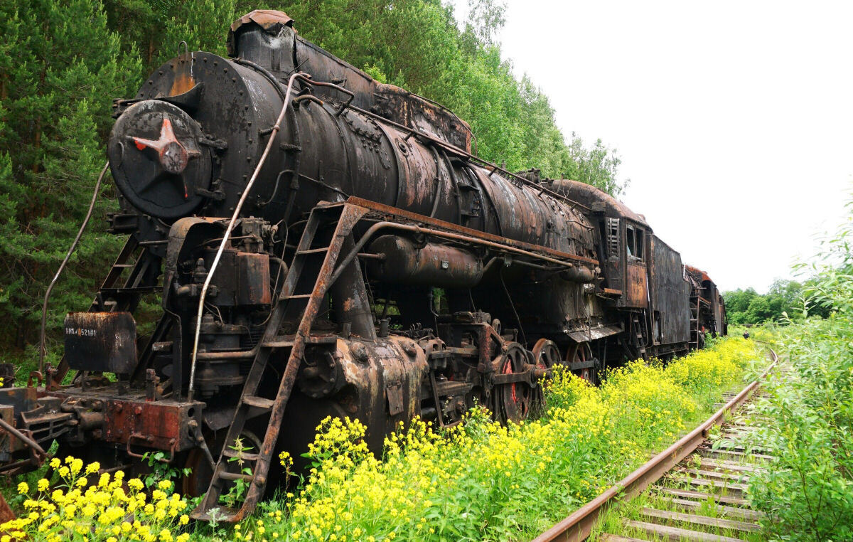 Кладбище паровозов в Пермском крае. Фото из интернета.