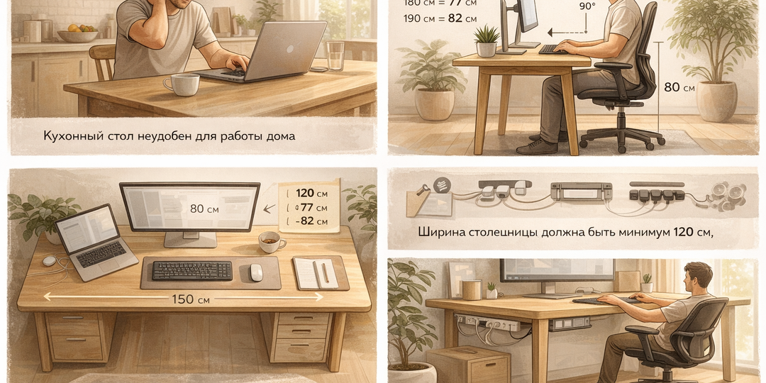 Как выбрать стол для работы дома, чтобы не болела спина: проверенный алгоритм