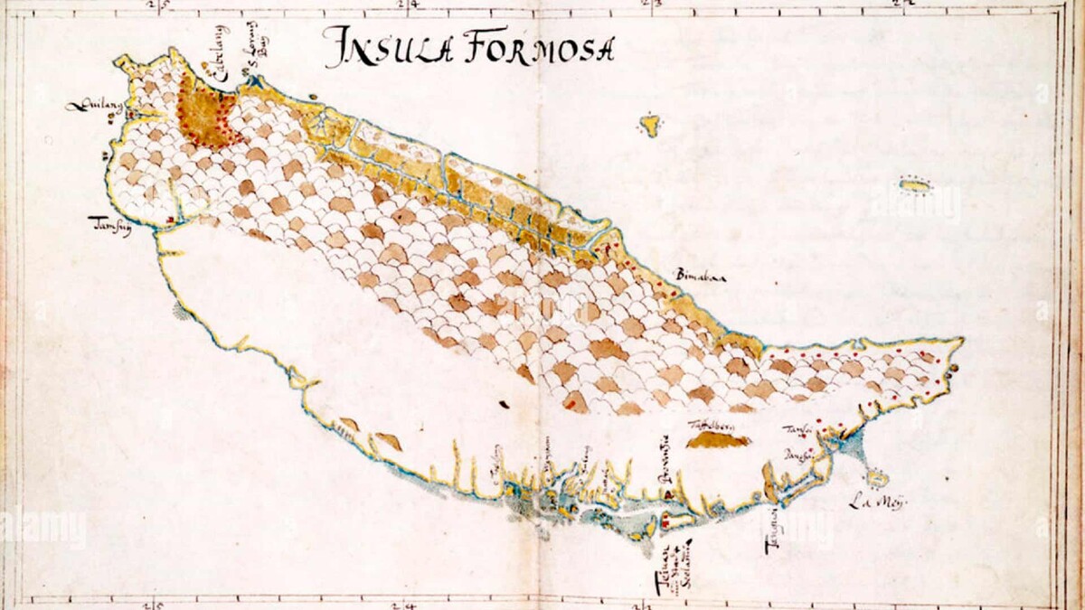 Карта Тайваня, составленная Каспаром Шмалькальденом в XVII веке