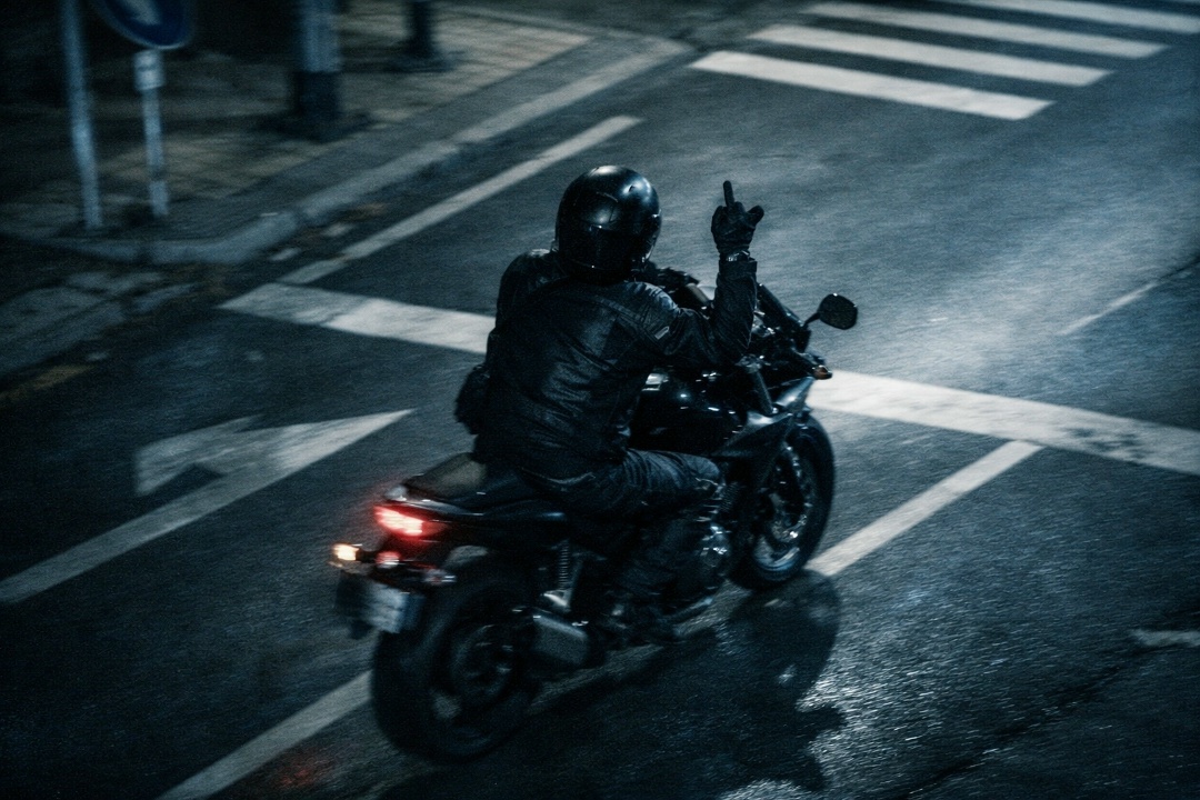 Мотоциклист за рулем мото «жест эмоций»: чем это заканчивается в суде !?